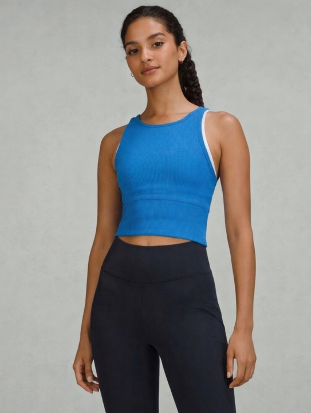 Lululemon Power Pivot Ribbed Tank Top Poolside Blue